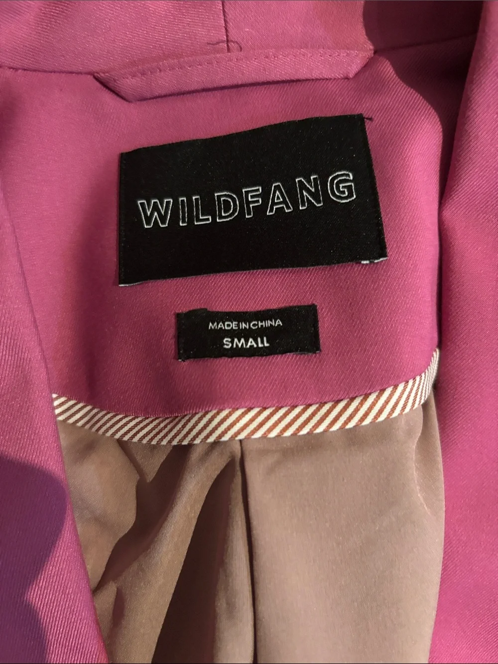 Wildfang Magenta Blazer with Black Shoulder and Side Panels